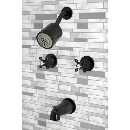 Kingston Brass KBX8140BX Two-Handle Tub and Shower Faucet, Matte Black KBX8140BX